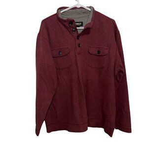 Outdoor Life Light Burgundy Button-Up Pullover Sweatshirt Mens Size L